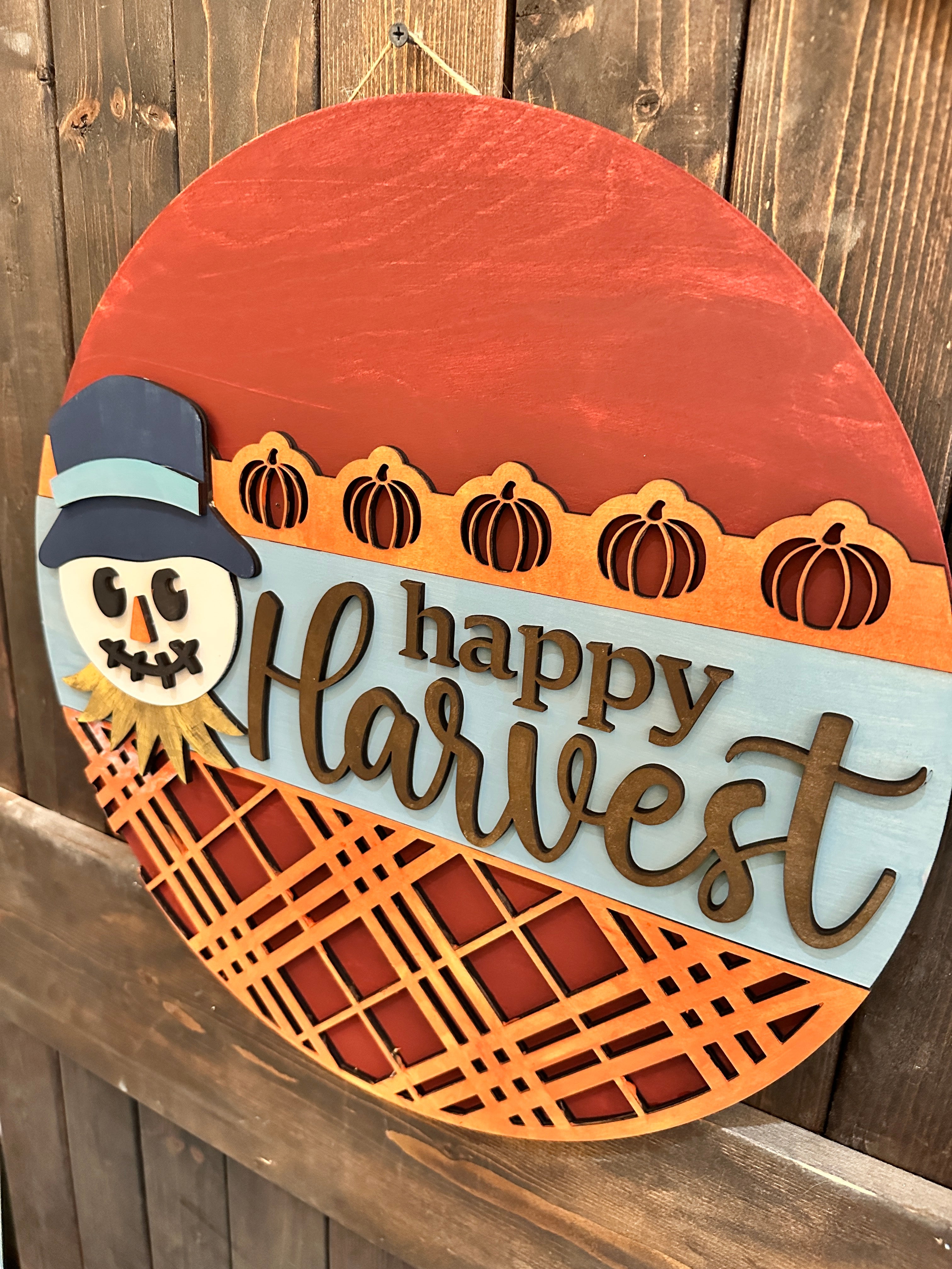 Happy Harvest Scarecrow 3D Door Hanger P02803