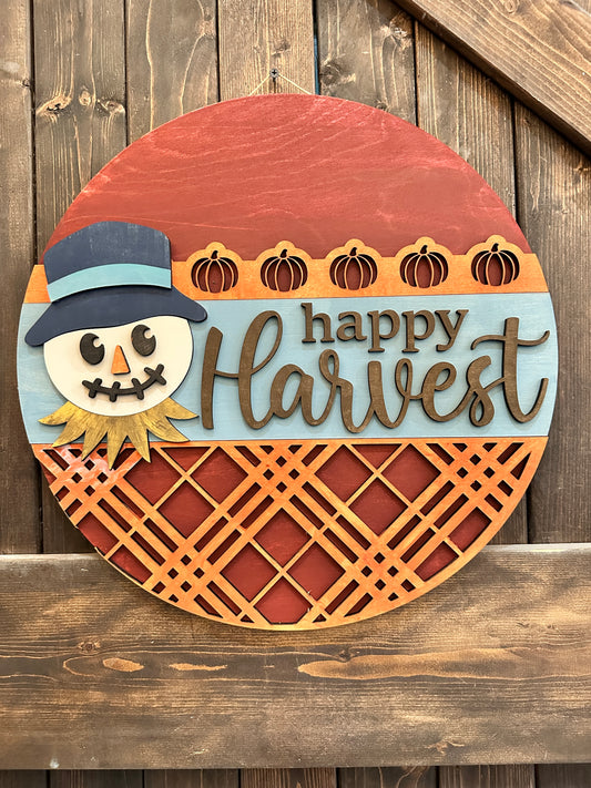 Happy Harvest Scarecrow 3D Door Hanger P02803
