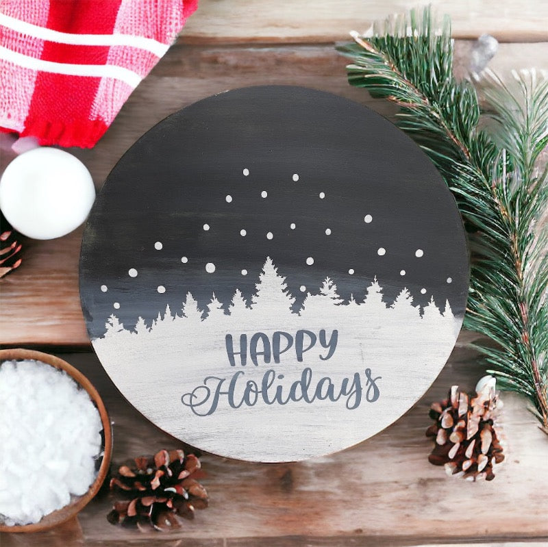 Happy Holidays with Tree DIY Craft Kit or Door Hanger