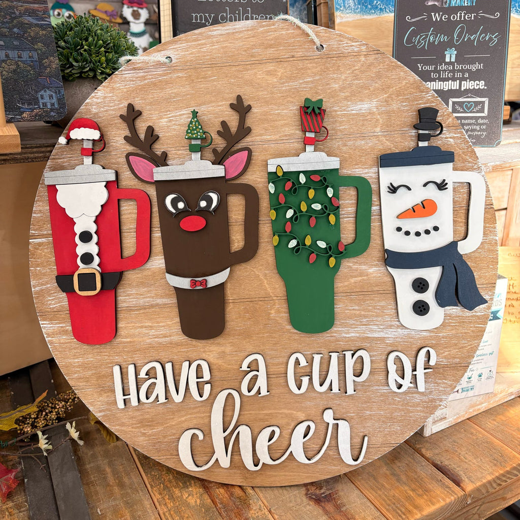Have a Cup of Cheer 3D Door Hanger, door hanger, view 2