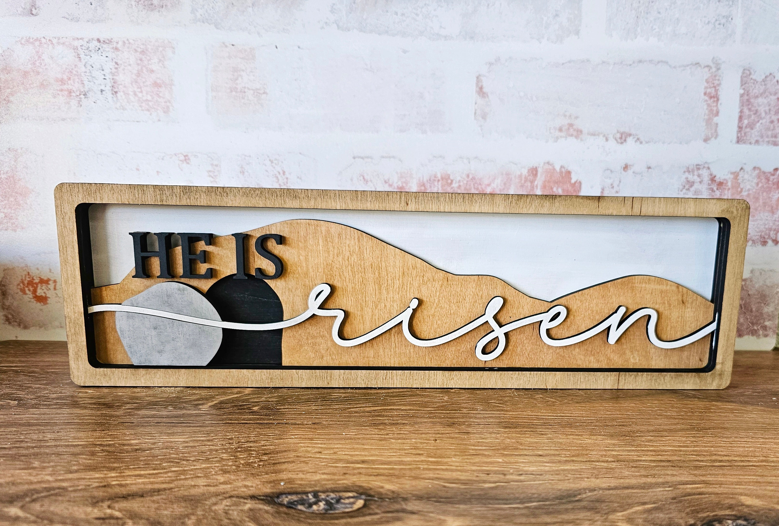 He Is Risen 4 Layer Sign P03565