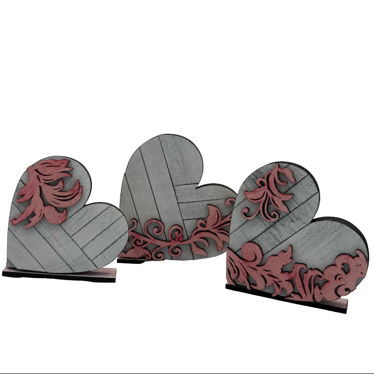 Heart 3D LAYERED Trio Painted PROJECT G308