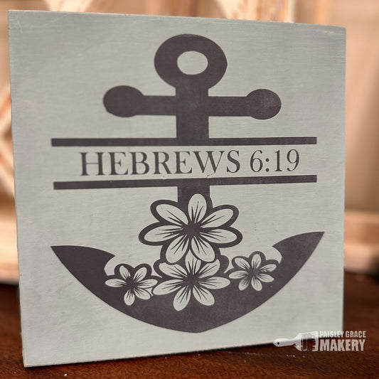 Hebrews 6:19 Anchor with Flowers Mini Design P03608