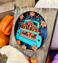 Hello Fall Truck Layered Sign P03810