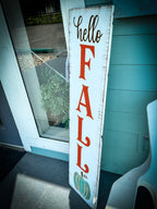Hello Fall with Large Pumpkin Porch Sign P02932