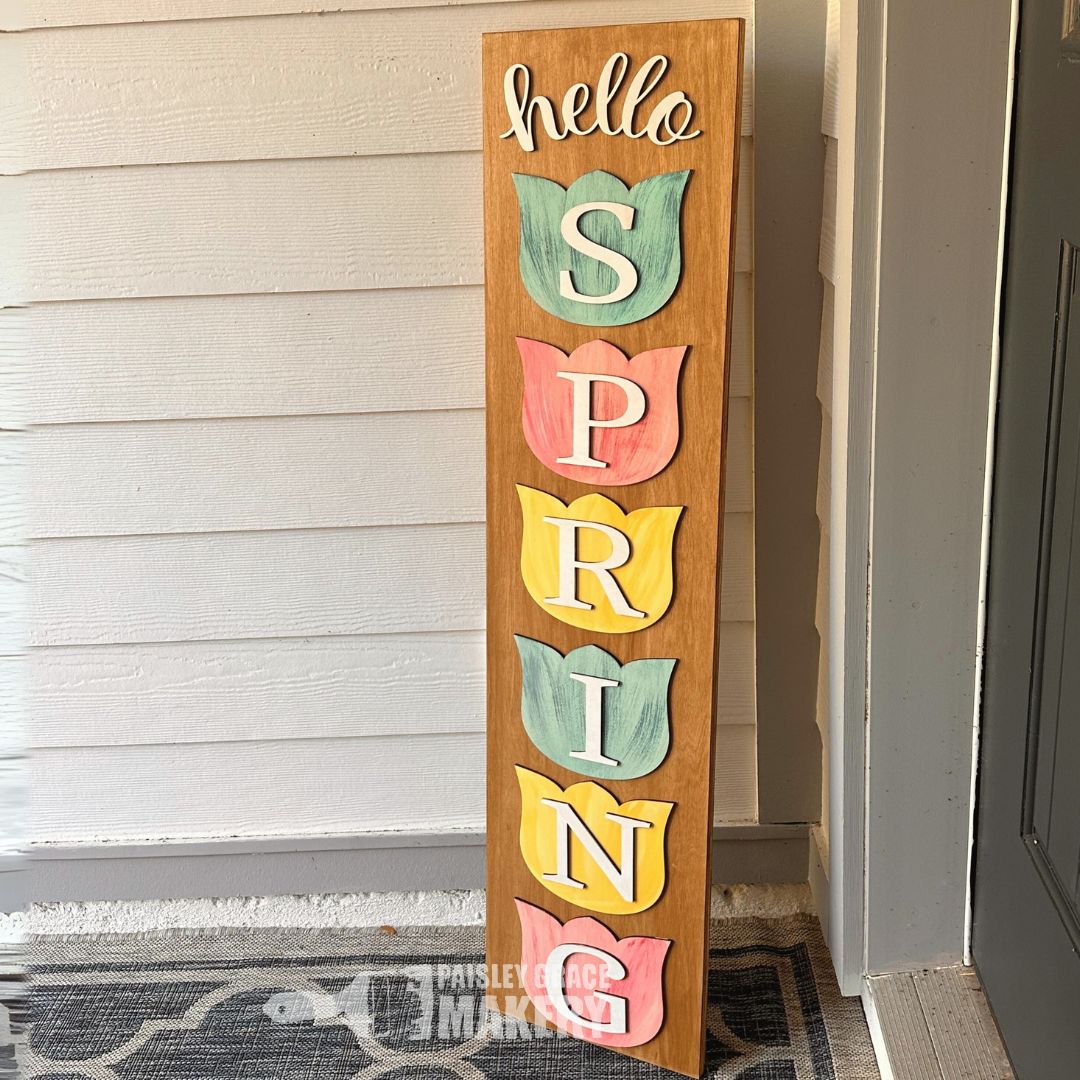 Hello Spring Tulip 3D Plank Design P03597