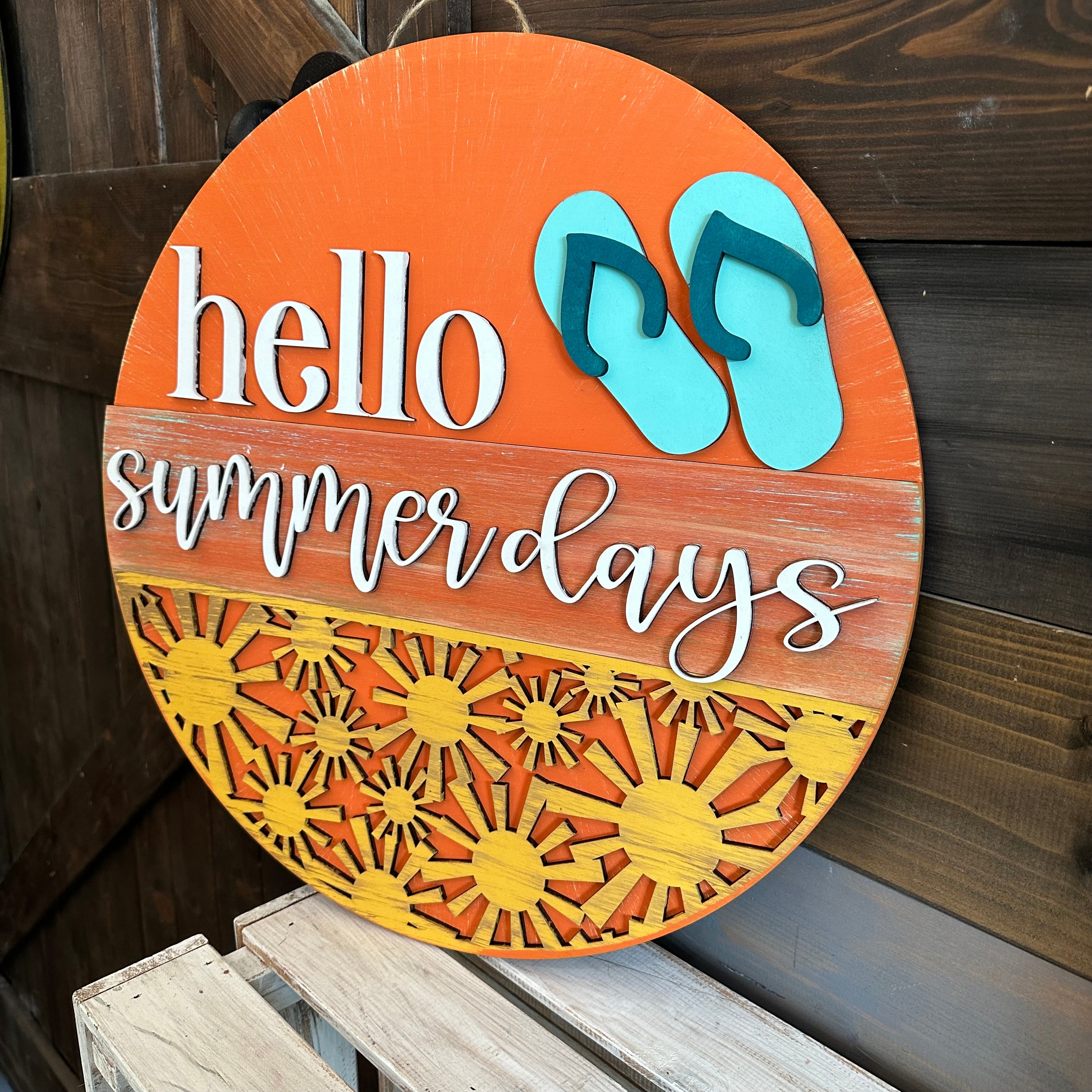 Hello Summer Days 3D  DOOR HANGER DESIGN P02852