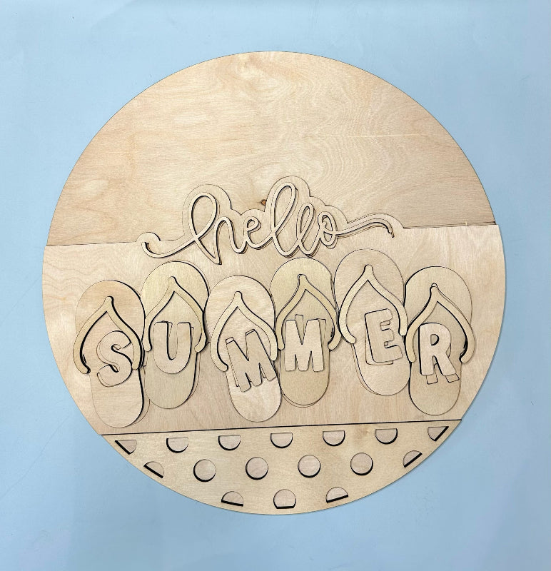 Hello Summer Flip Flop 3D DOOR HANGER - P014128