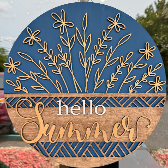 Hello Summer Wildflower 3D DOOR HANGER -P014158