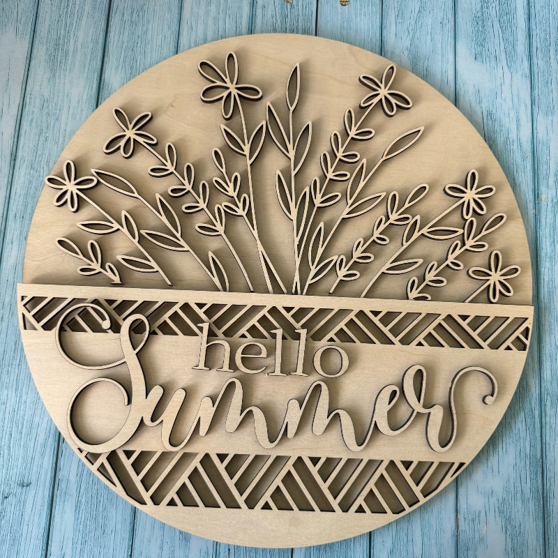Hello Summer Wildflower 3D DOOR HANGER -P014158