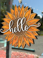 Hello Sunflower 3D DOOR HANGER G0656