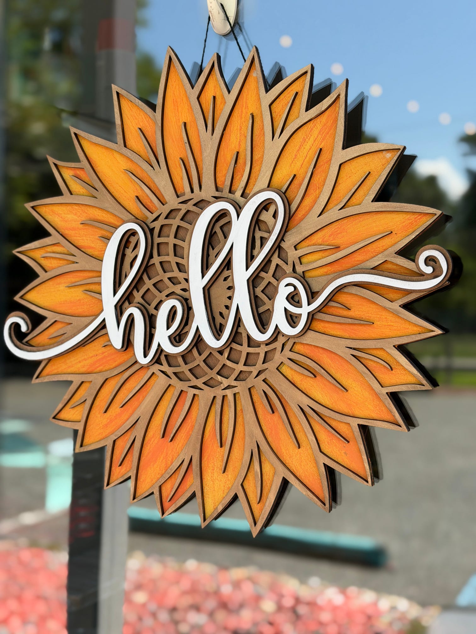 Hello Sunflower 3D DOOR HANGER G0656