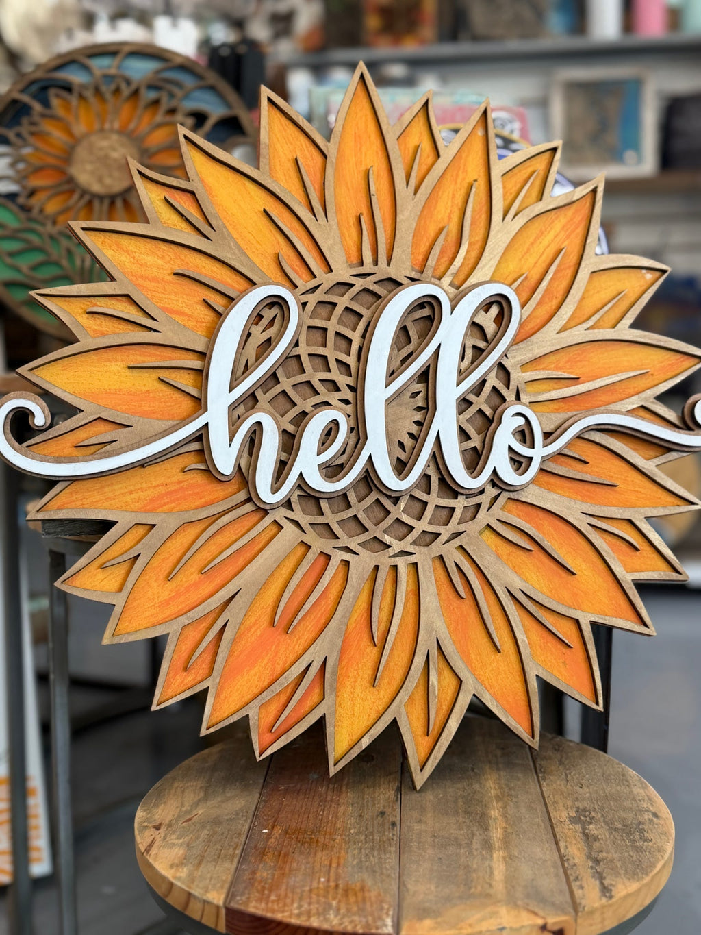 Hello Sunflower 3D DOOR HANGER G0656