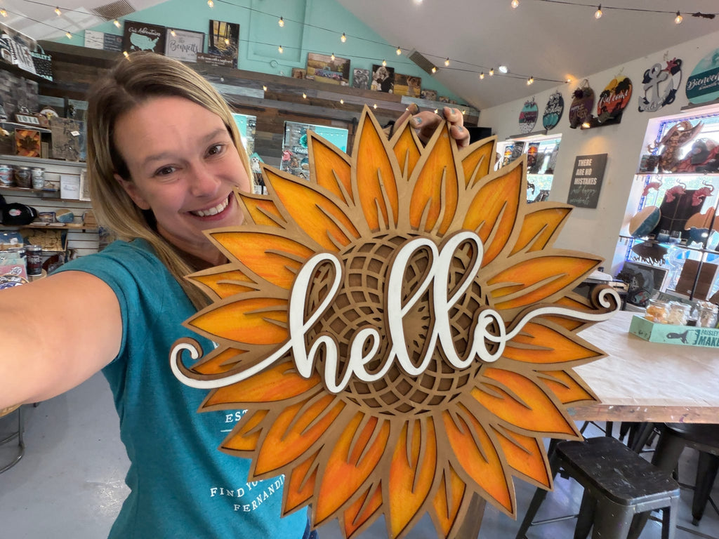 Hello Sunflower 3D DOOR HANGER G0656
