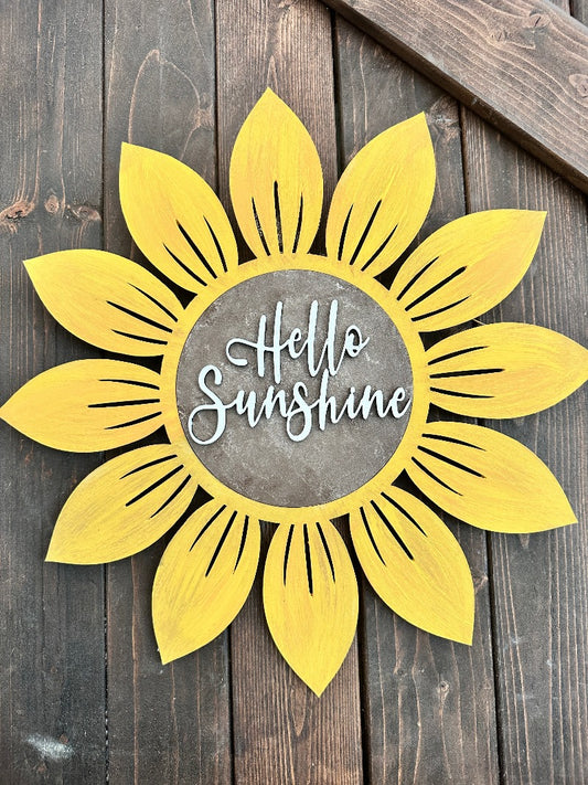 Hello Sunshine Sunflower 3D Door Hanger P2395