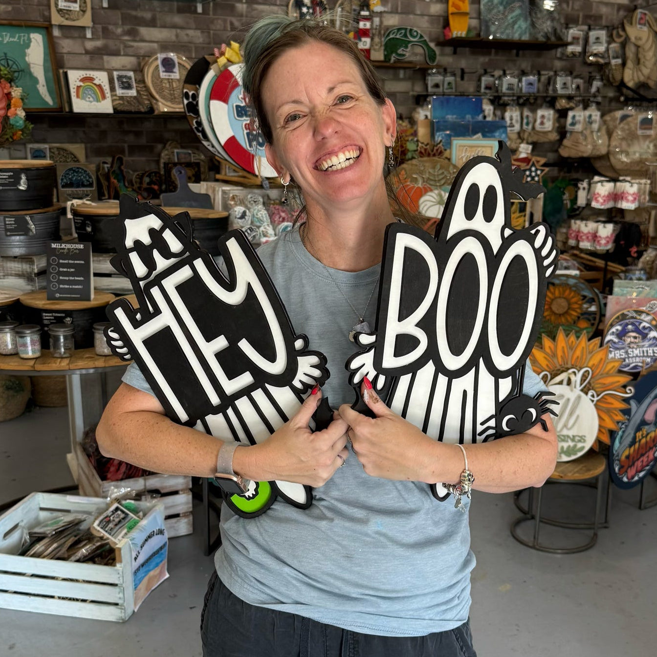 Hey & Boo Ghost 3D DOOR HANGER (Single or Set) G0658