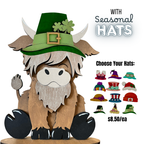 Highland Cow with Interchangeable Hats G375