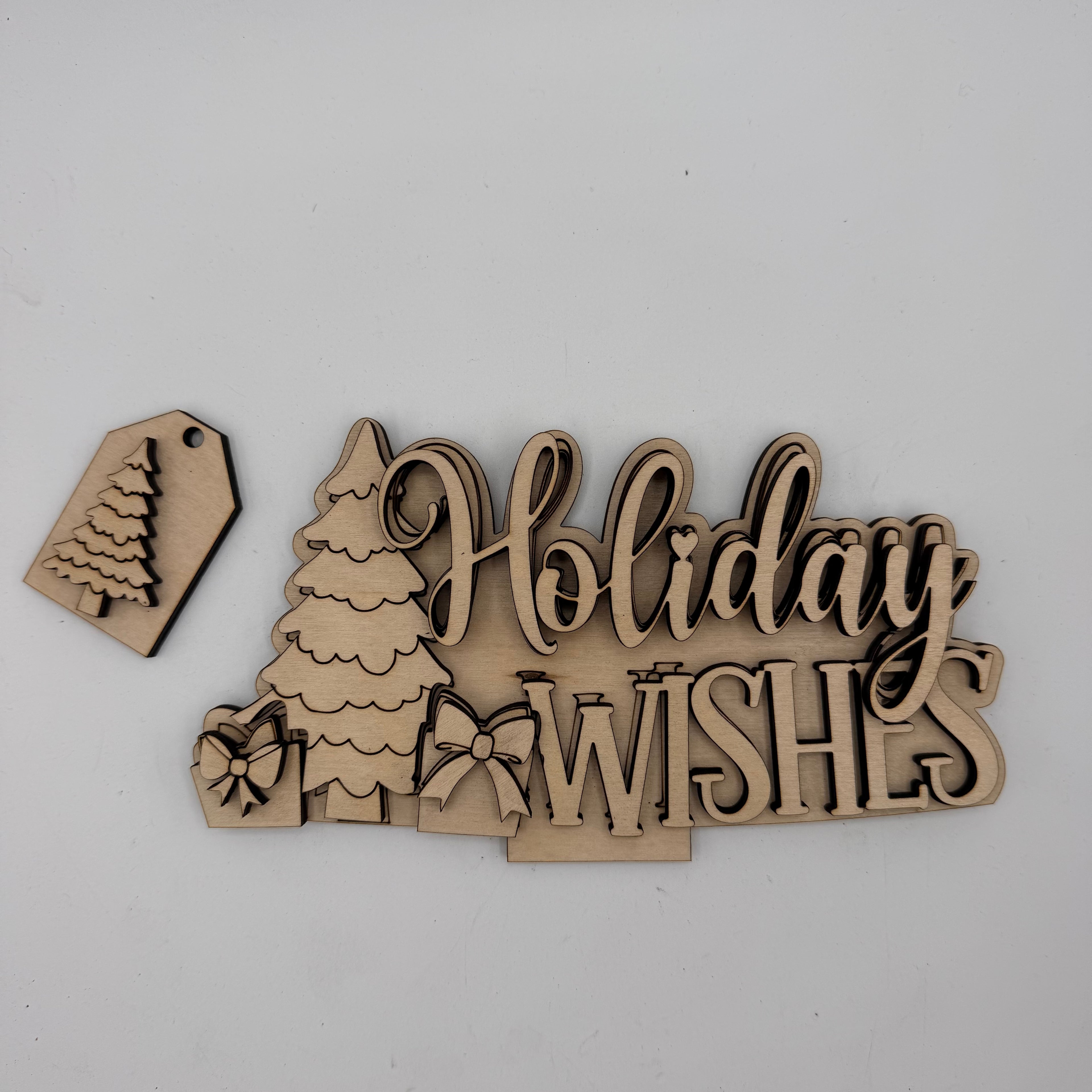 Holiday Wishes Basket Changeable 3D LASER PROJECT G0802