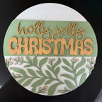 Holly Jolly with Leaves 3D DOOR HANGER - G179