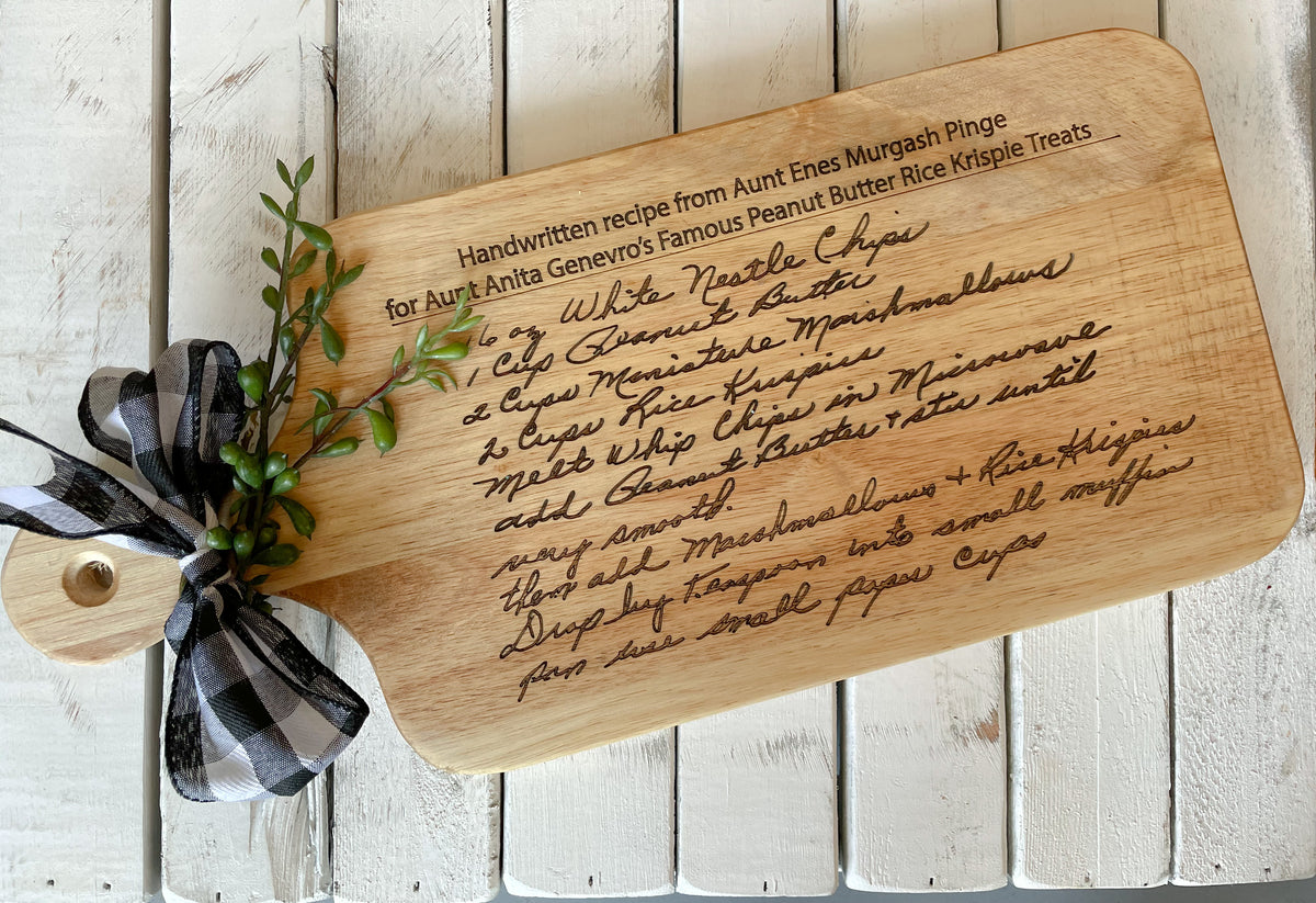 Handwritten Recipe Engraved Cutting Board