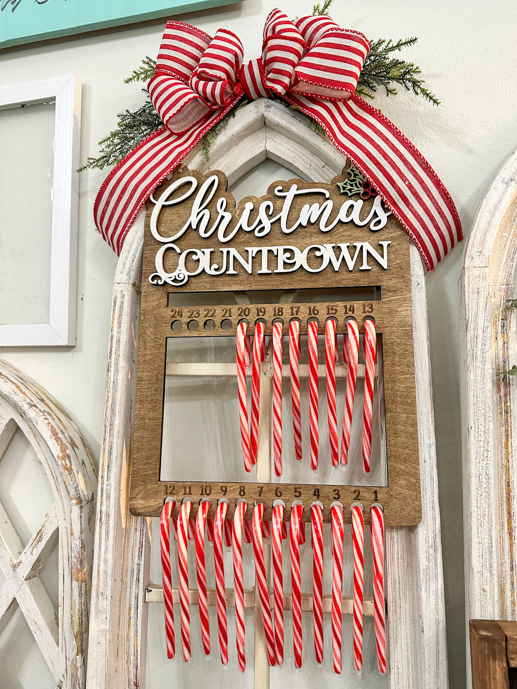 Candy Cane Countdown Laser Cut Sign P03145