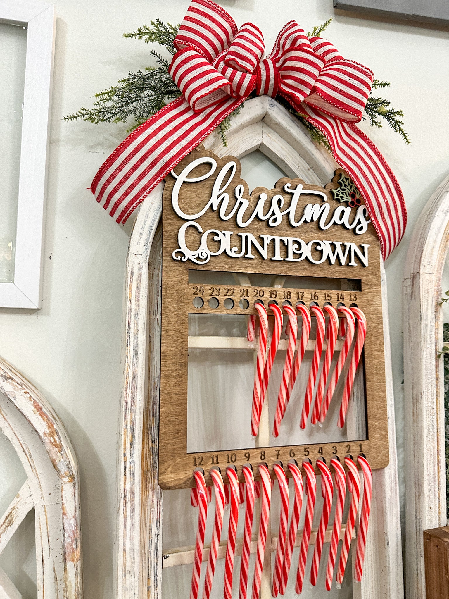 Candy Cane Countdown Laser Cut Sign P03145