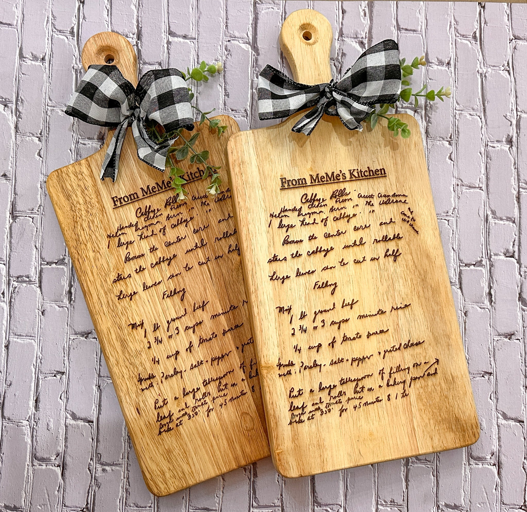 Handwritten Recipe Engraved Cutting Board