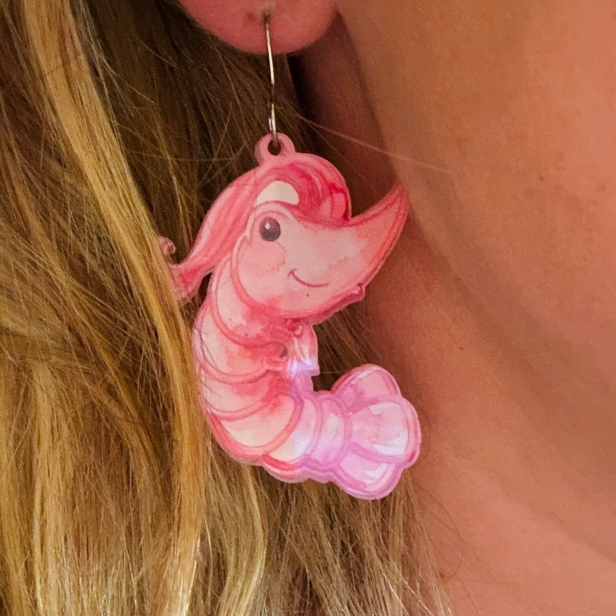 Shrimp Acrylic Earrings G450