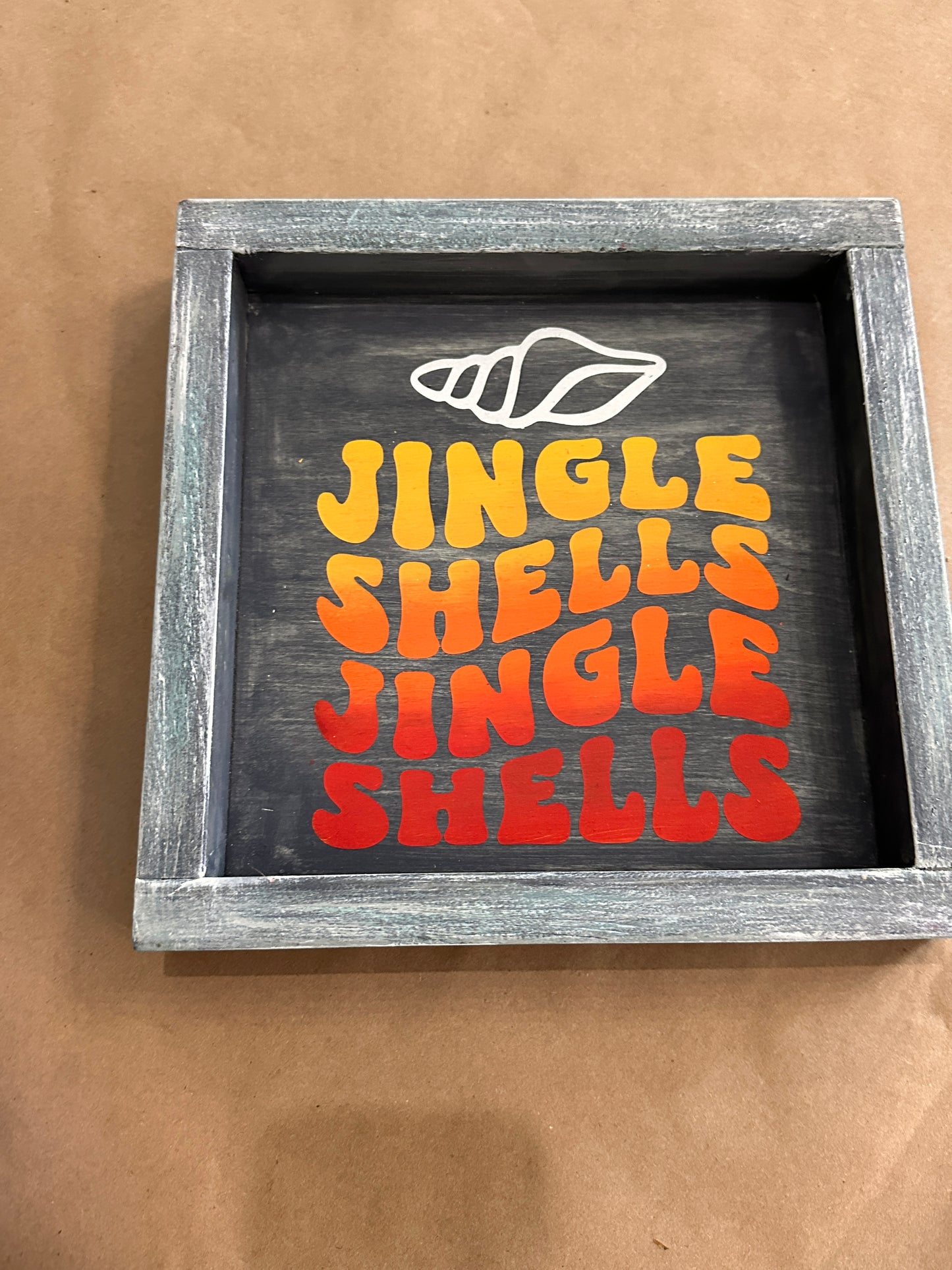 Painted Jingle Shells Framed Mini