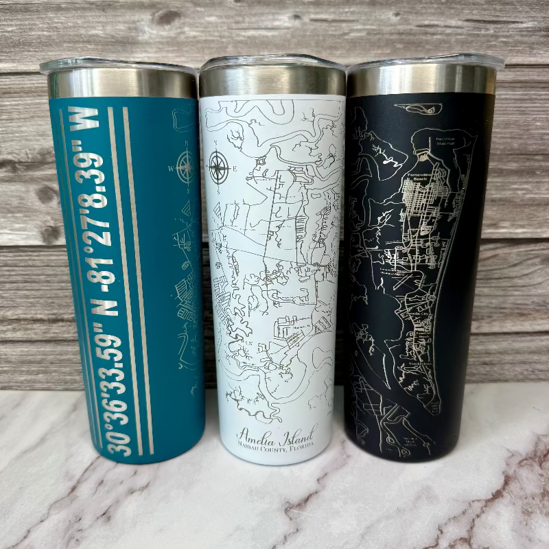 Full Wrap 20 oz Amelia Island Map