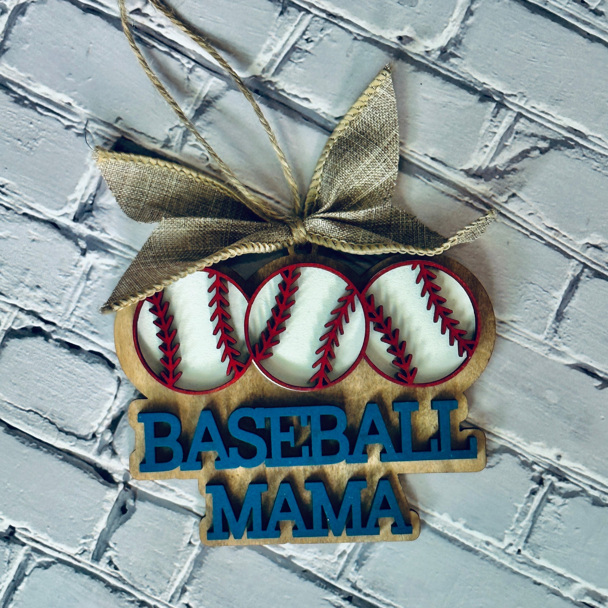 Baseball Mama Car Charm