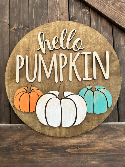 Hello Pumpkin Trio 3D Door Hanger P02807