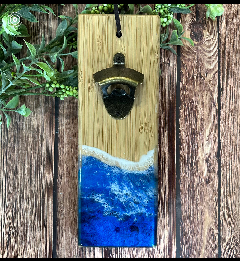 Bottle Opener Epoxy Ocean Poured-RTS