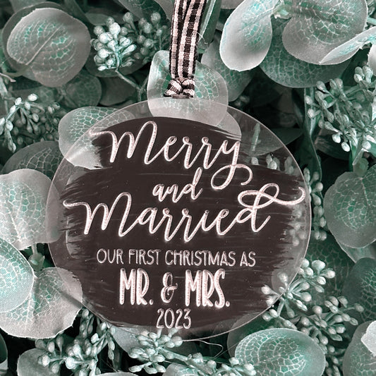 Our First Christmas as Mr. and Mrs. 2023 Handcrafted Ornament