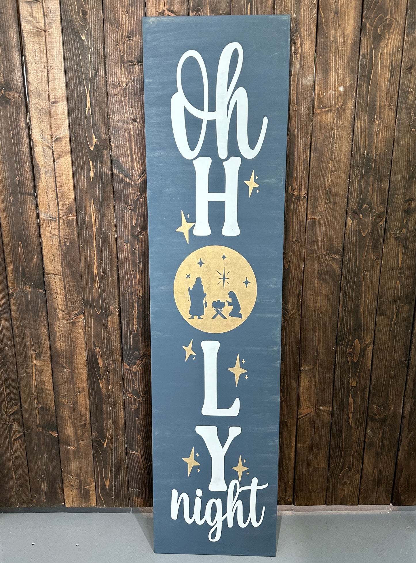 Oh Holy Night Porch Sign Plank Design P02998