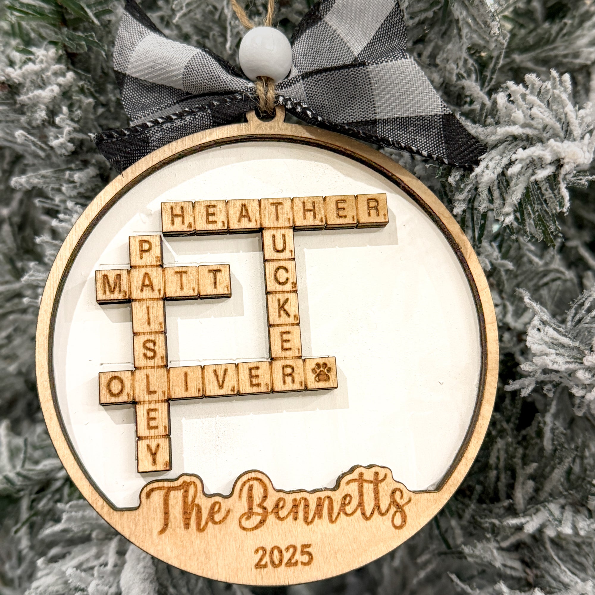 Personalized Family Scrabble Ornament G221
