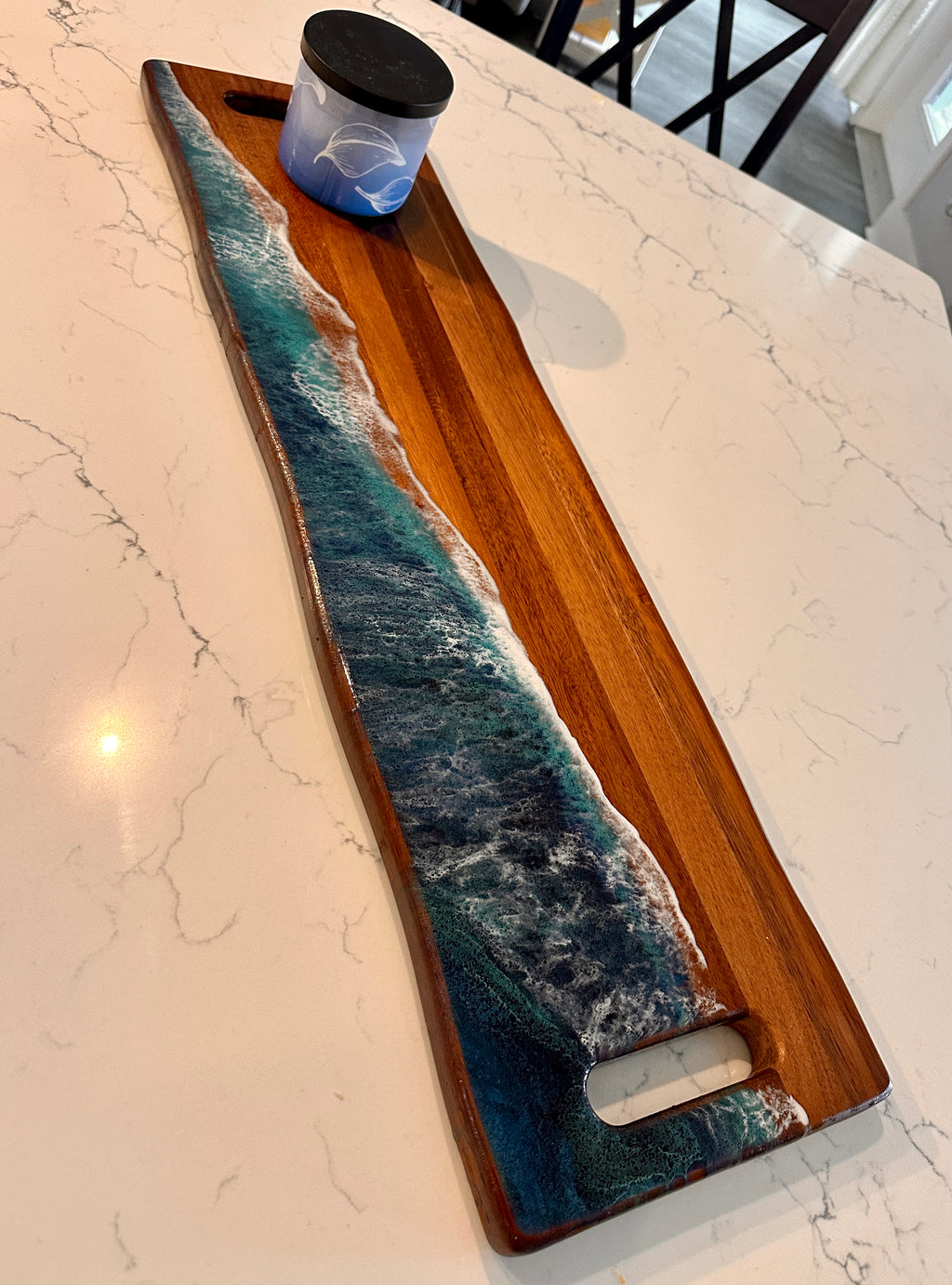 36" Grazing Board with  Epoxy Workshop Choice -Round Handle P13105