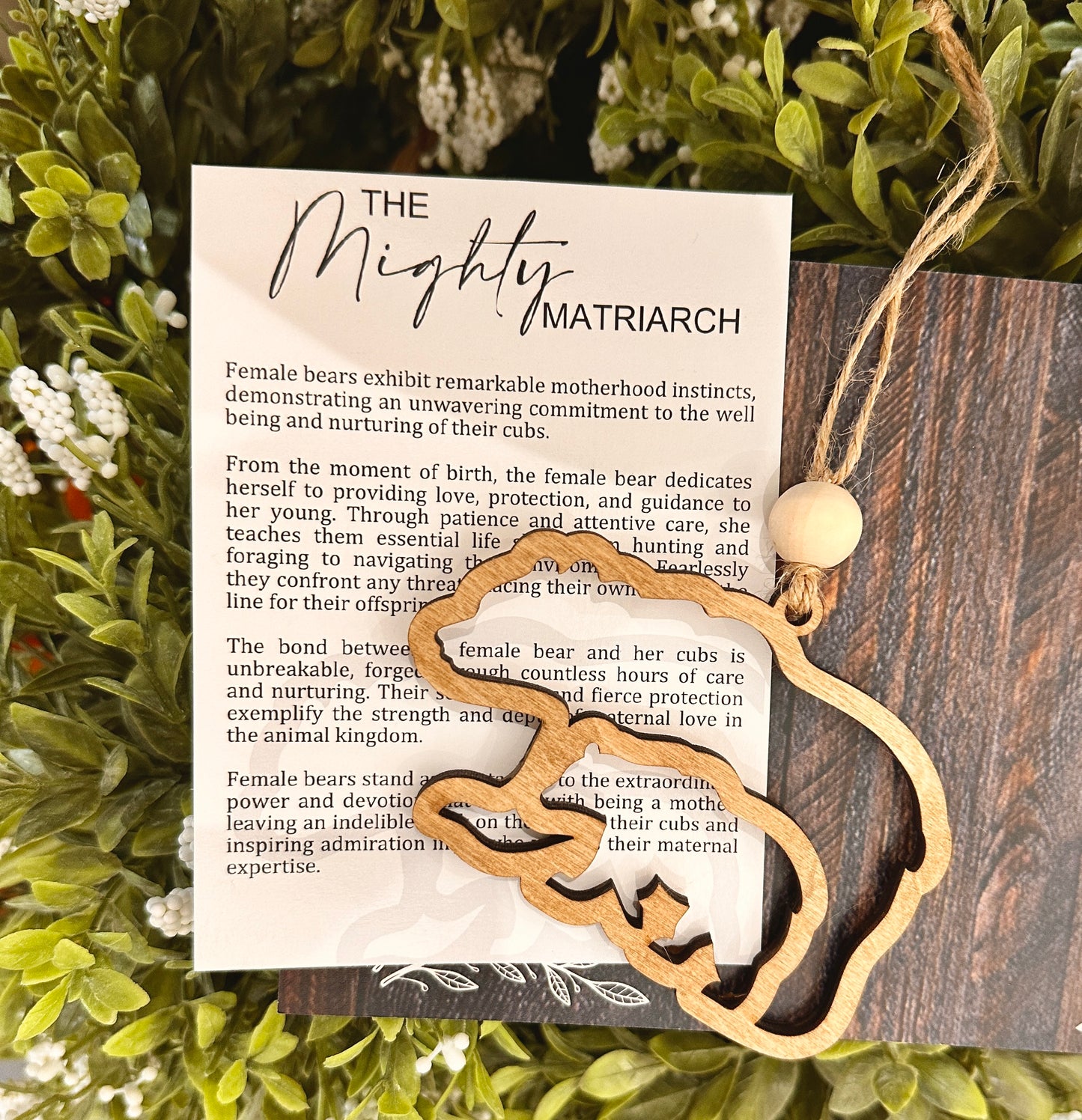 Mighty Matriarch Bear and Cub Story Card Ornament