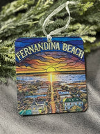 Fernandina Beach Acrylic Textured Ornament