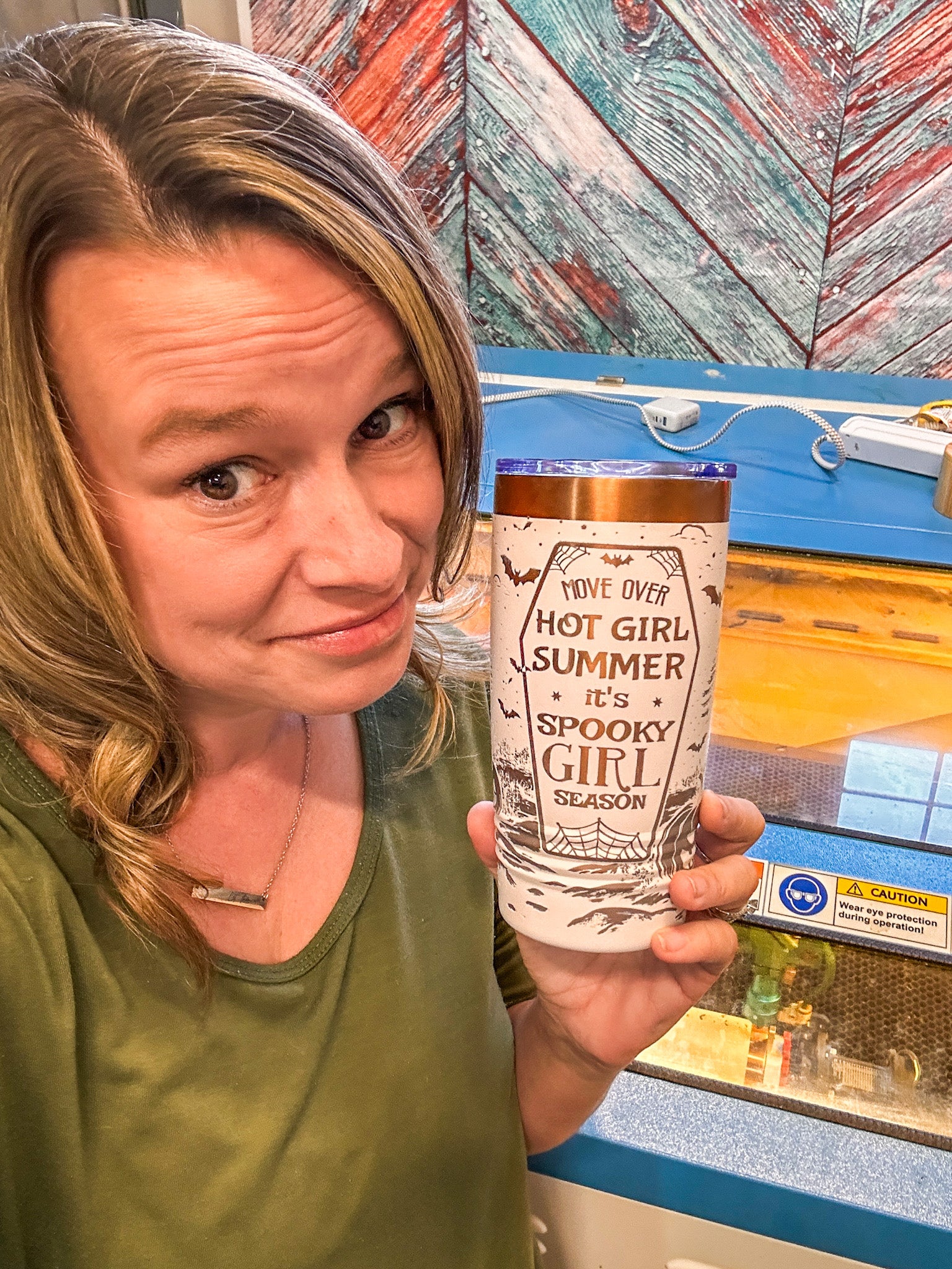 Move Over Hot Girl Summer It's Spooky Girl Season 20 oz White and Rose Gold Tumbler