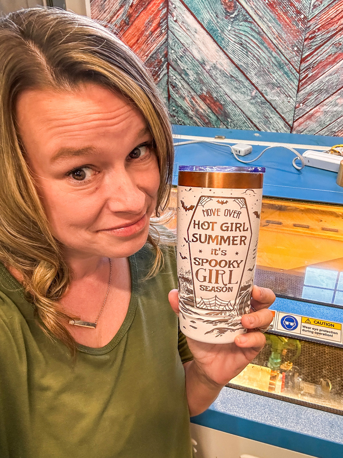 Move Over Hot Girl Summer It's Spooky Girl Season 20 oz White and Rose Gold Tumbler