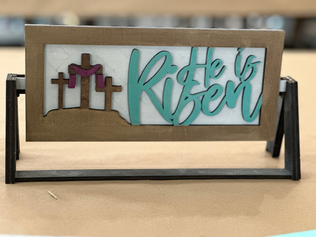 He Is Risen Shelf Stand Sign Insert P2141