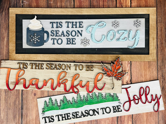 Tis the Season Interchangeable Sign Trio-Winter P13427