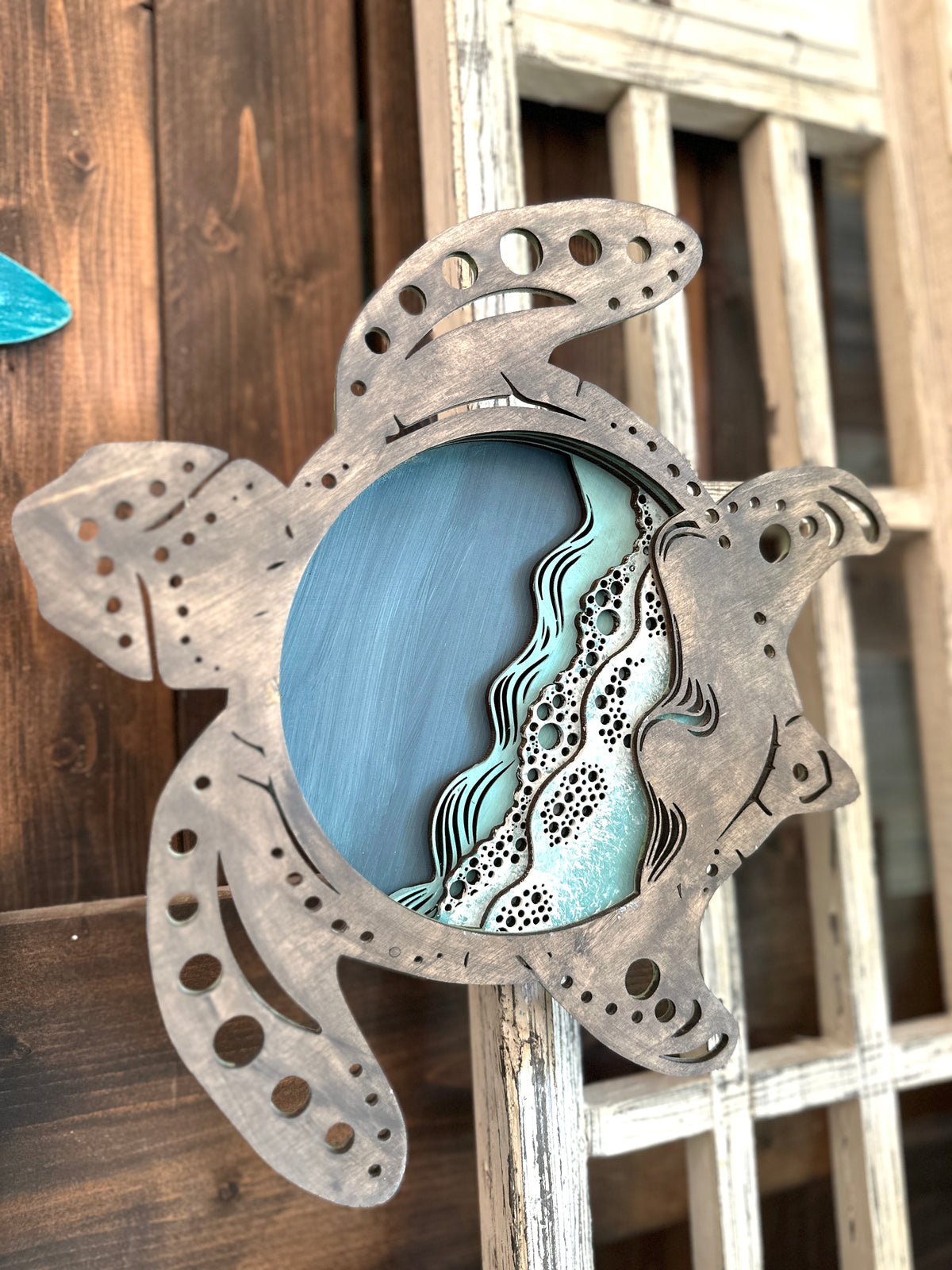 Turtle Ocean Layered Mini Door Hanger P2644 3D Sign