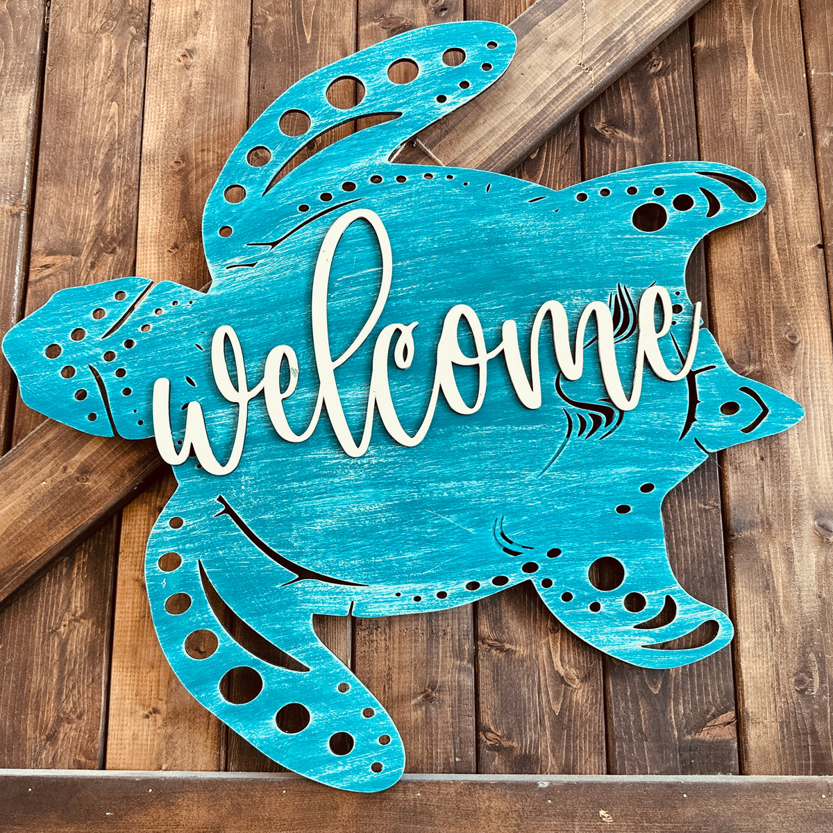 Welcome Turtle Silhouette P2648 Door Hanger