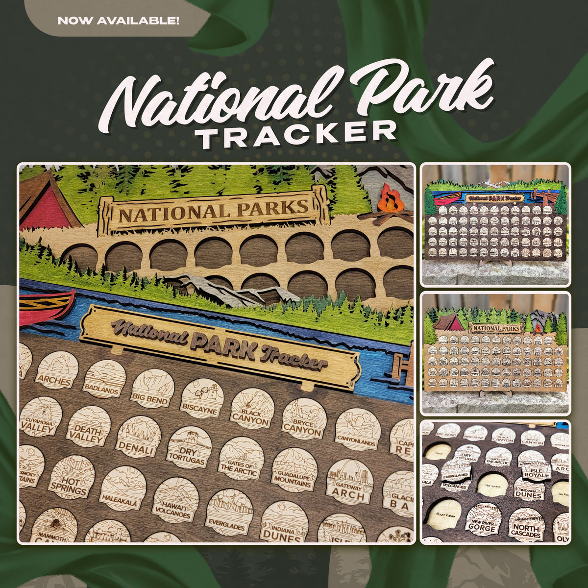 National Park Tracker Laser Cut Gift P13553
