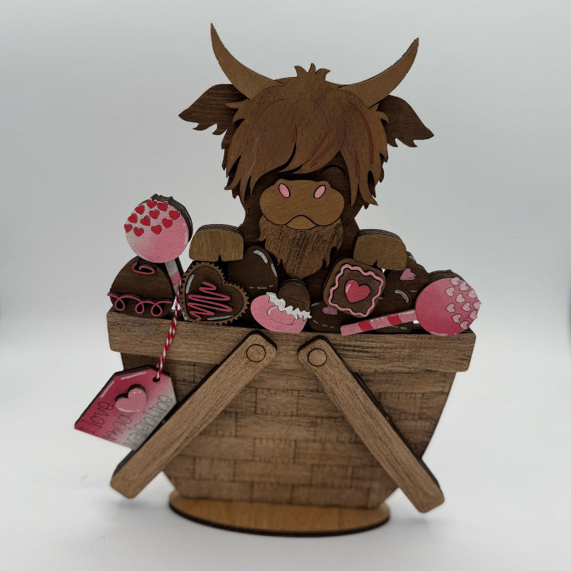 I Love Moo Basket Changeable 3D LASER PROJECT G313