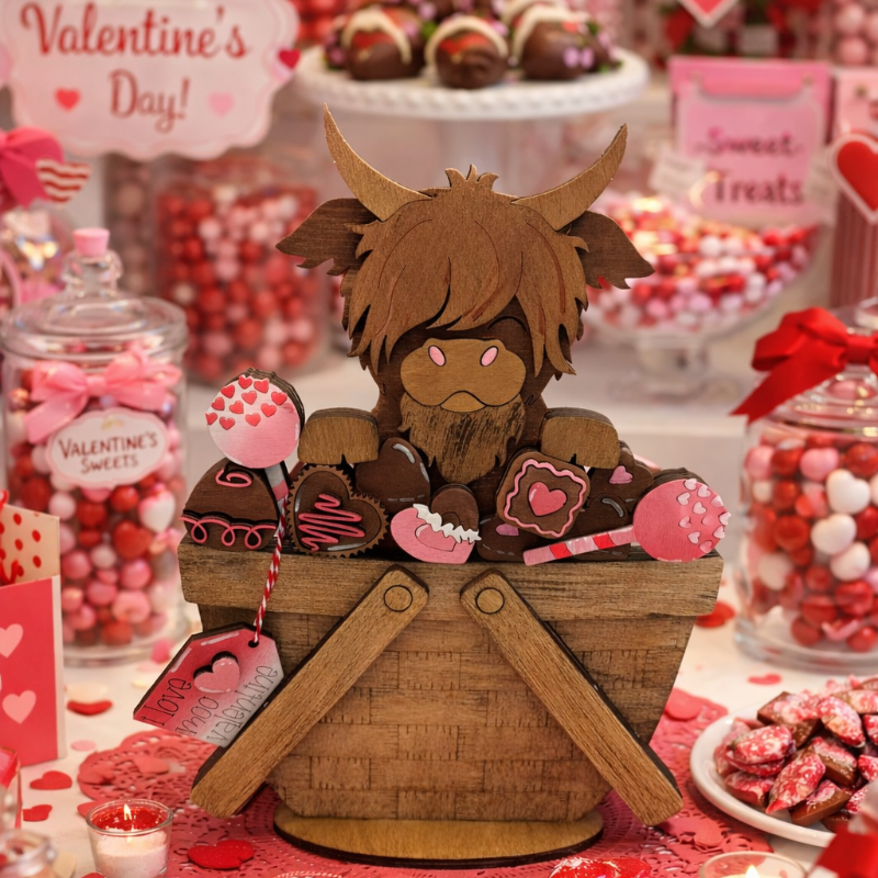 I Love Moo Basket Changeable 3D LASER PROJECT G313