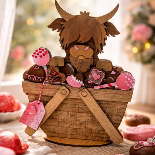 I Love Moo Basket Changeable 3D LASER PROJECT G313