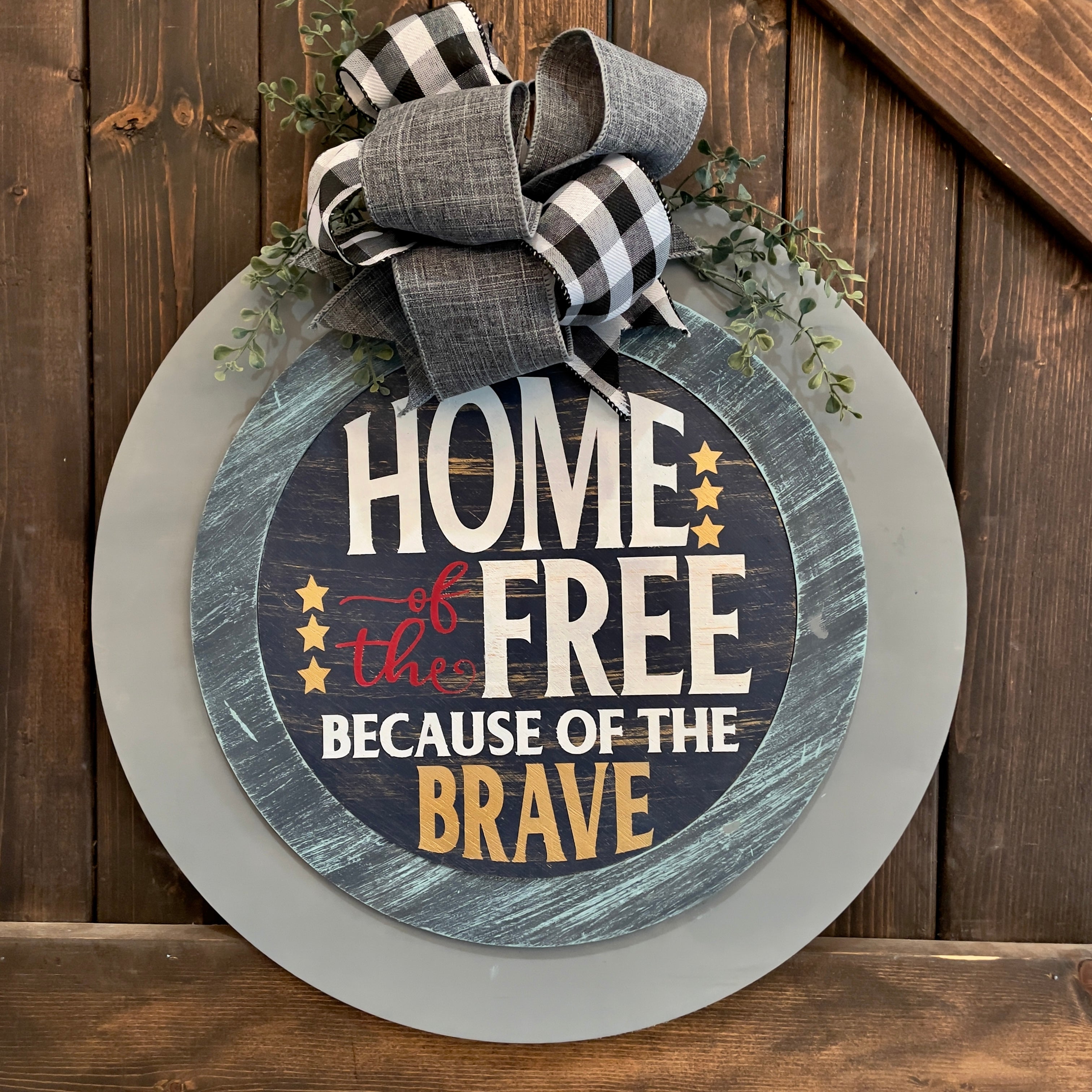 Home of the Free Because of the Brave Door Hanger or Swappable Insert P0858
